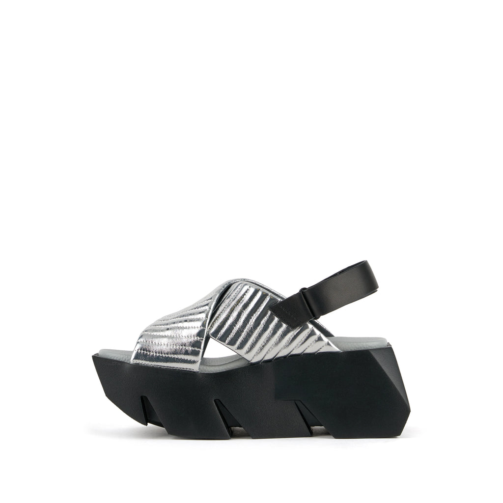 UNITED NUDE BULL Puffer Silver: platejat sandàlies per a dona