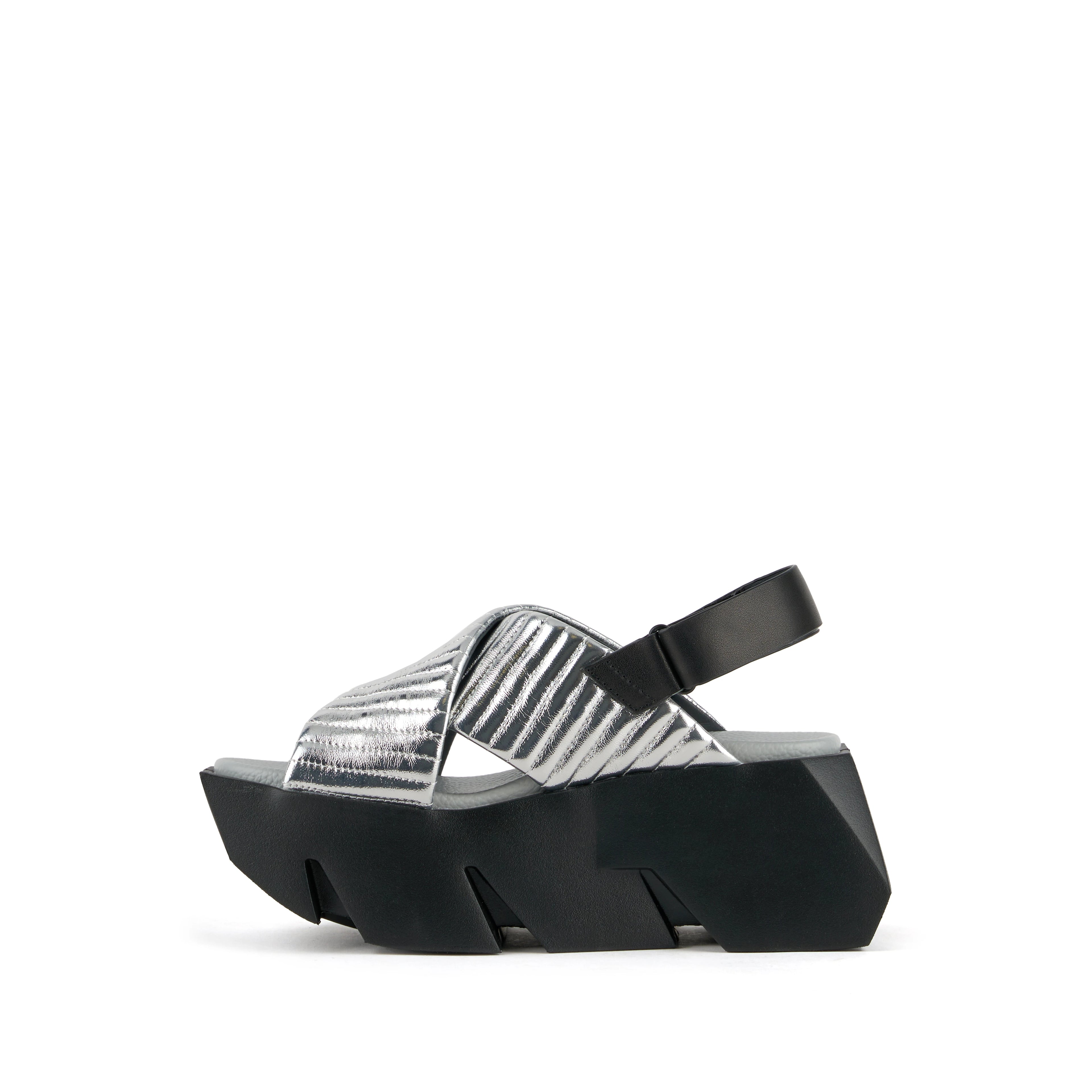UNITED NUDE BULL Puffer Silver: platejat sandàlies per a dona
