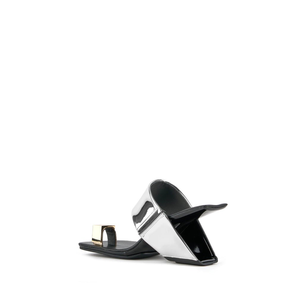 UNITED NUDE LOOP TOE HI CUBE RING Silver: сріблястий сандалі для жінок