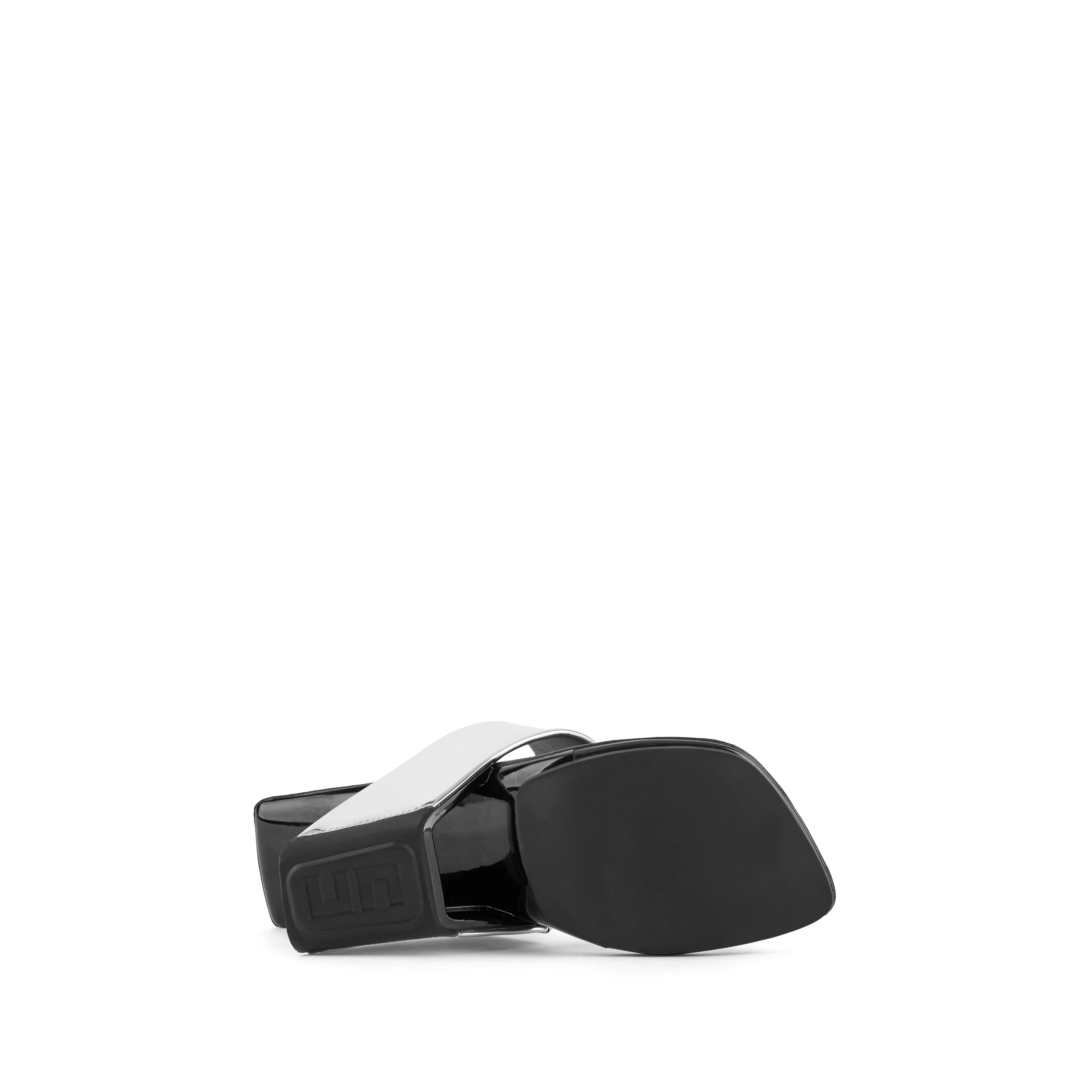 UNITED NUDE LOOP TOE HI CUBE RING Silver: сріблястий сандалі для жінок