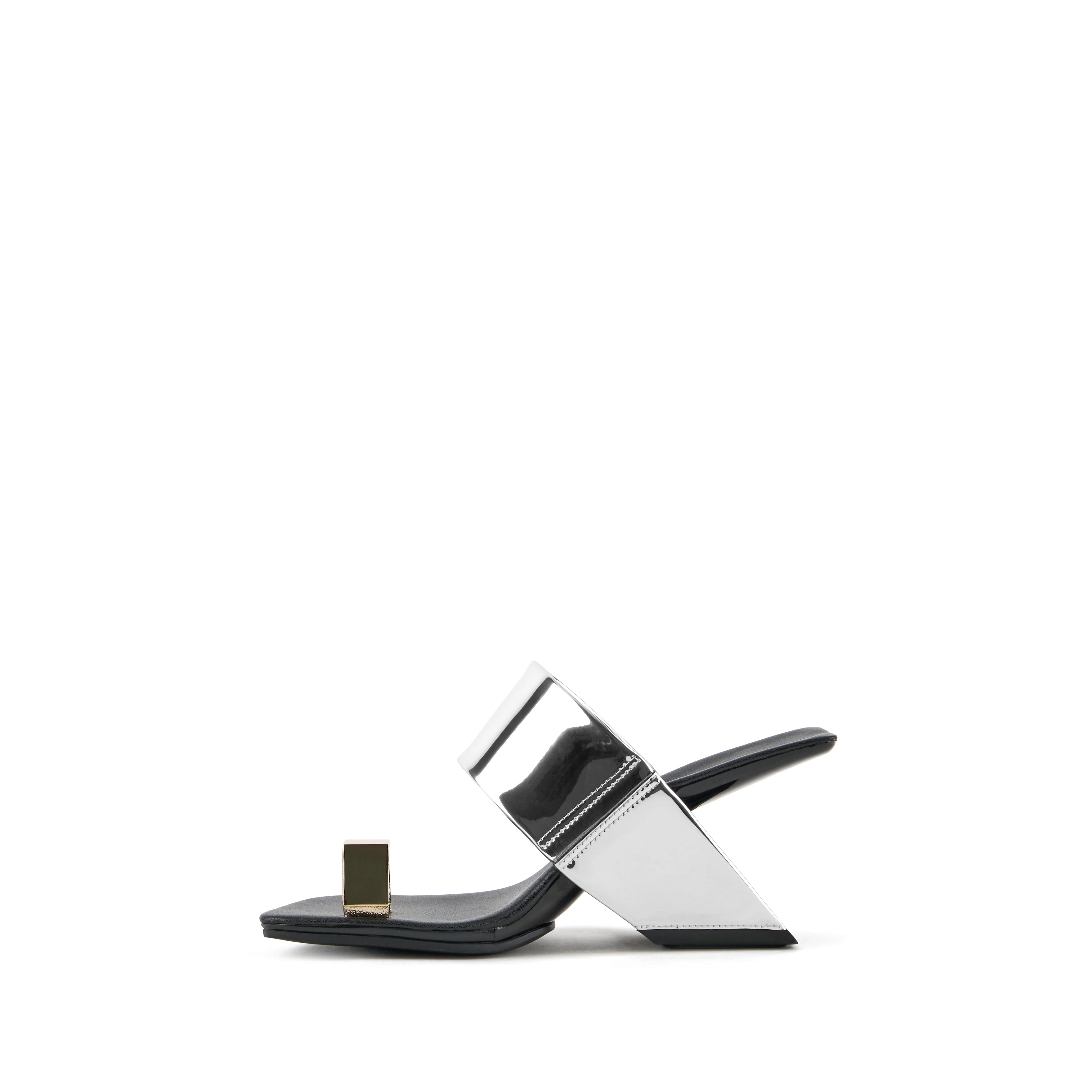 UNITED NUDE LOOP TOE HI CUBE RING Silver: platejat sandàlies per a dona