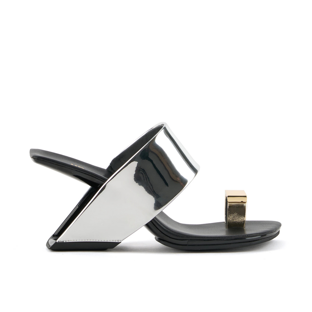 UNITED NUDE LOOP TOE HI CUBE RING Silver: сріблястий сандалі для жінок