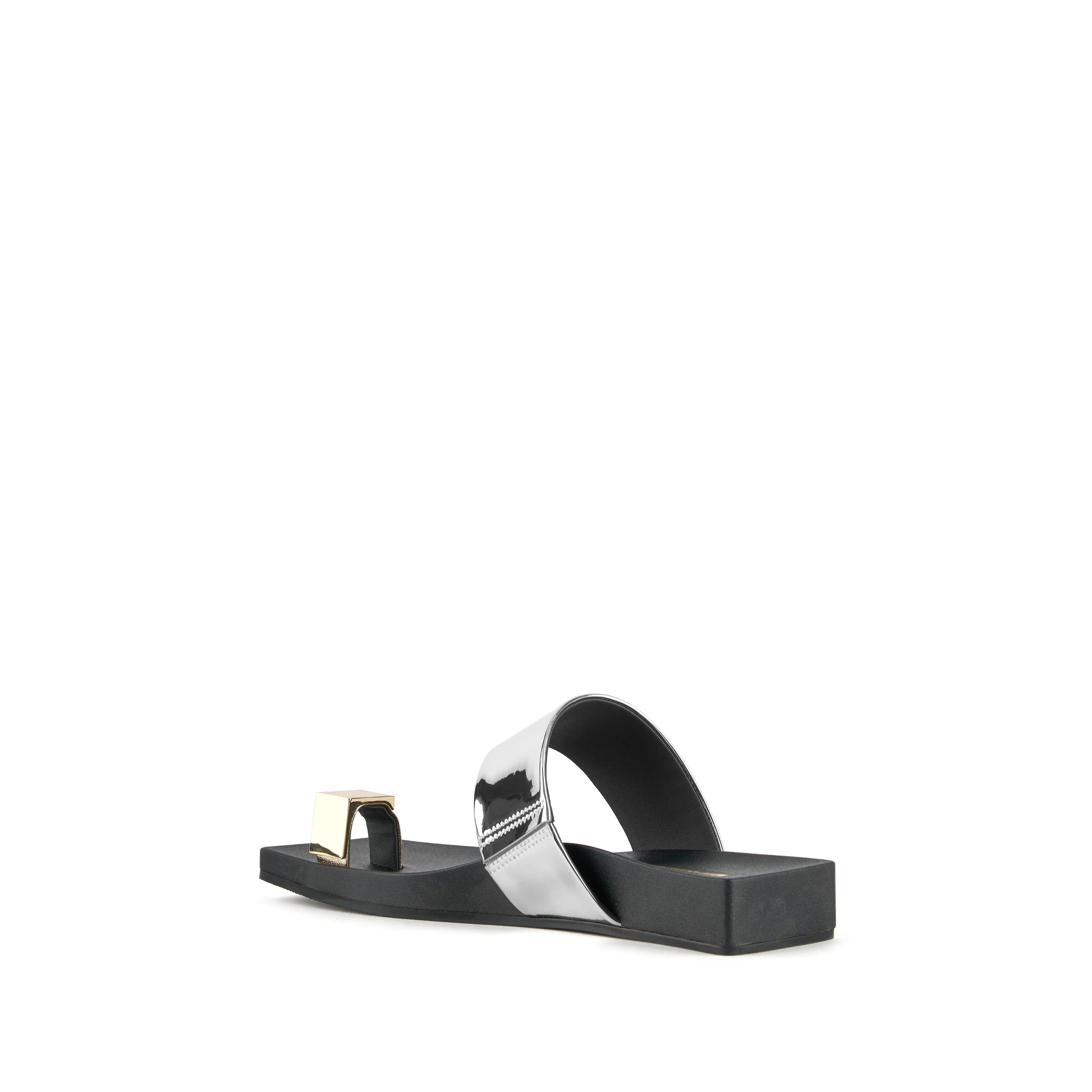 UNITED NUDE LOOP TOE LO CUBE RING Silver: platejat sandàlies per a dona