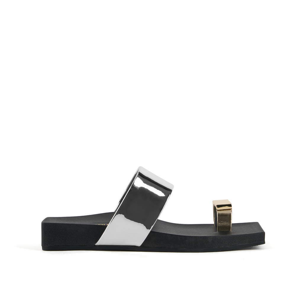 UNITED NUDE LOOP TOE LO CUBE RING Silver: silver sandals for women