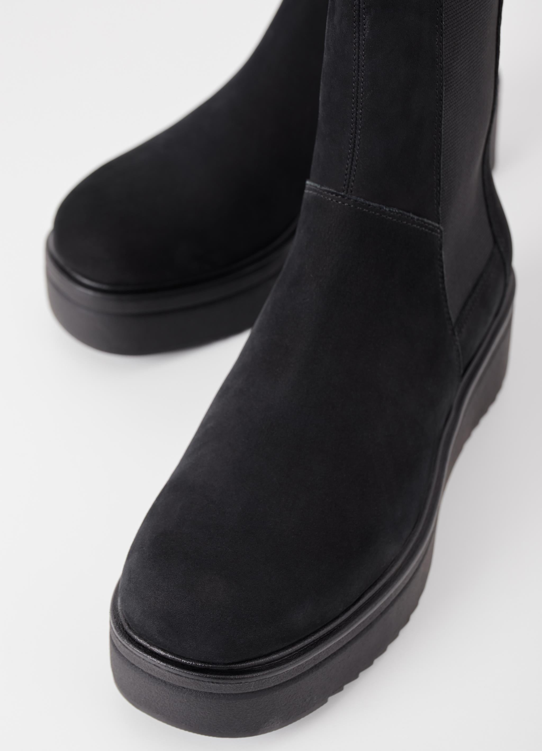 VAGABOND TARA Black Nubuck: black boots for women