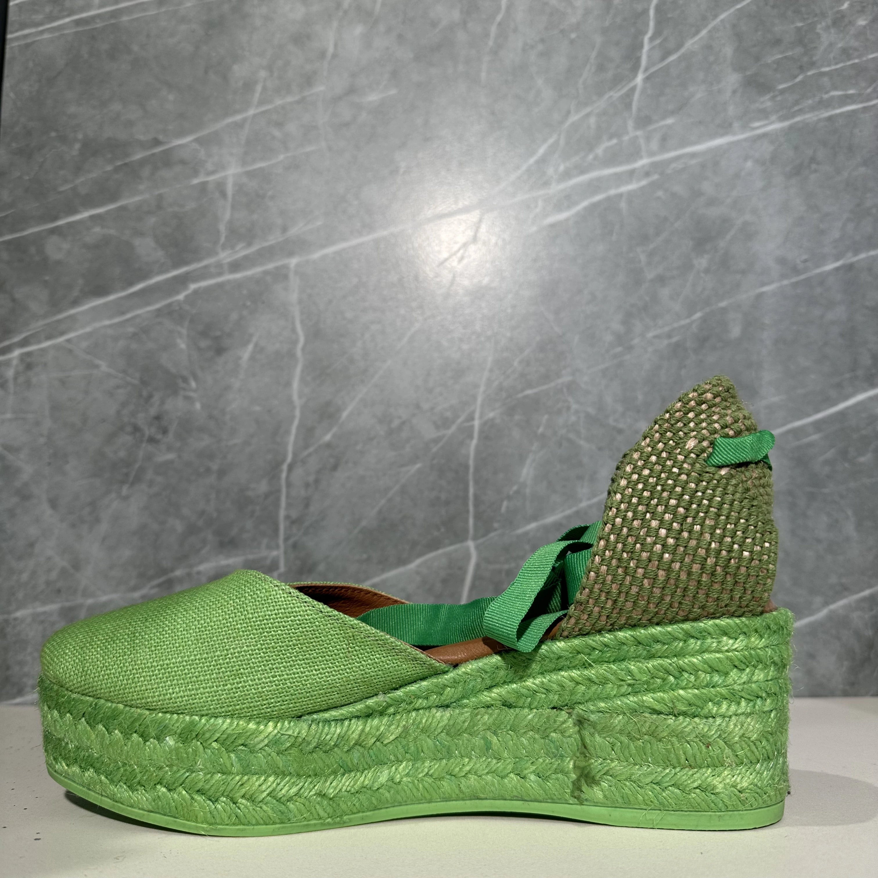 VIGUERA LINO Pistacho: green espadrilles for women