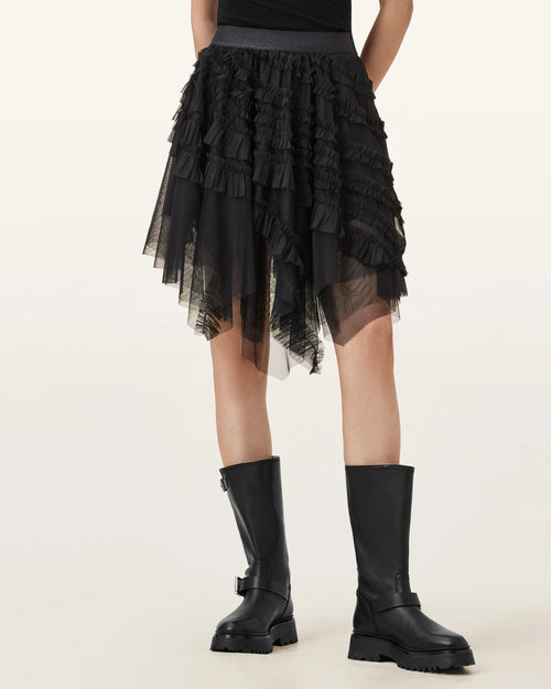 ALL SAINTS Jayde Tulle Skirt Black: negre faldilla per a dona