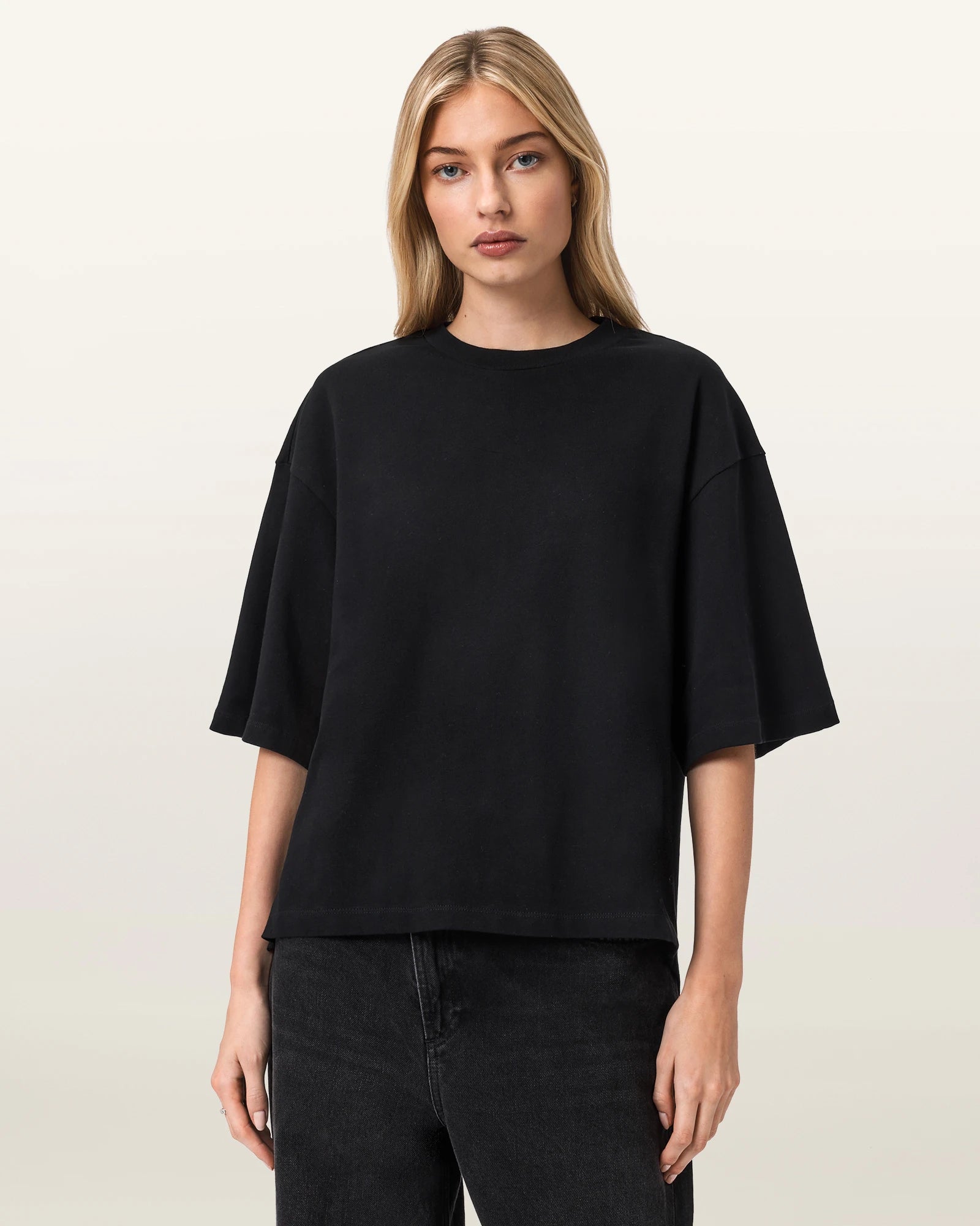 ALL SAINTS ESME Amelie TEE Black: black T-shirt for women