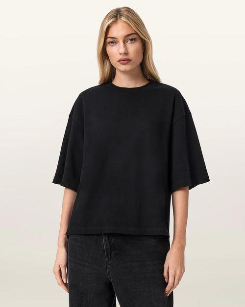 ALL SAINTS ESME Amelie TEE Black: czarny T-shirt dla kobiet