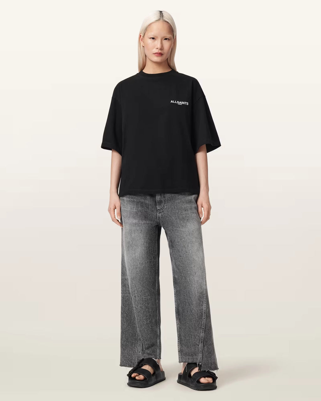 ALL SAINTS Halis Amelie TEE Black: black T-shirt for women