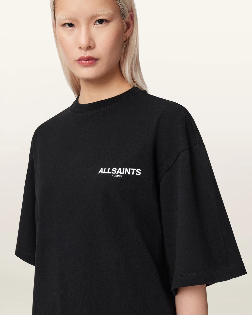 ALL SAINTS Halis Amelie TEE Black: black T-shirt for women