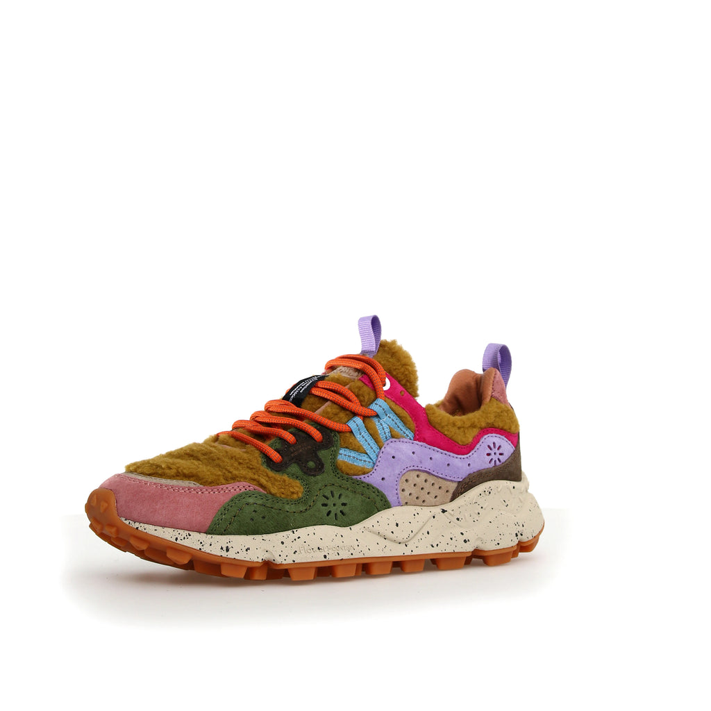 FLOWER MOUNTAIN | SNEAKERS | MUJER | YAMANO 3 WOMAN LIGHT BROWN-MILITARE-VIOLET | MARRÓN