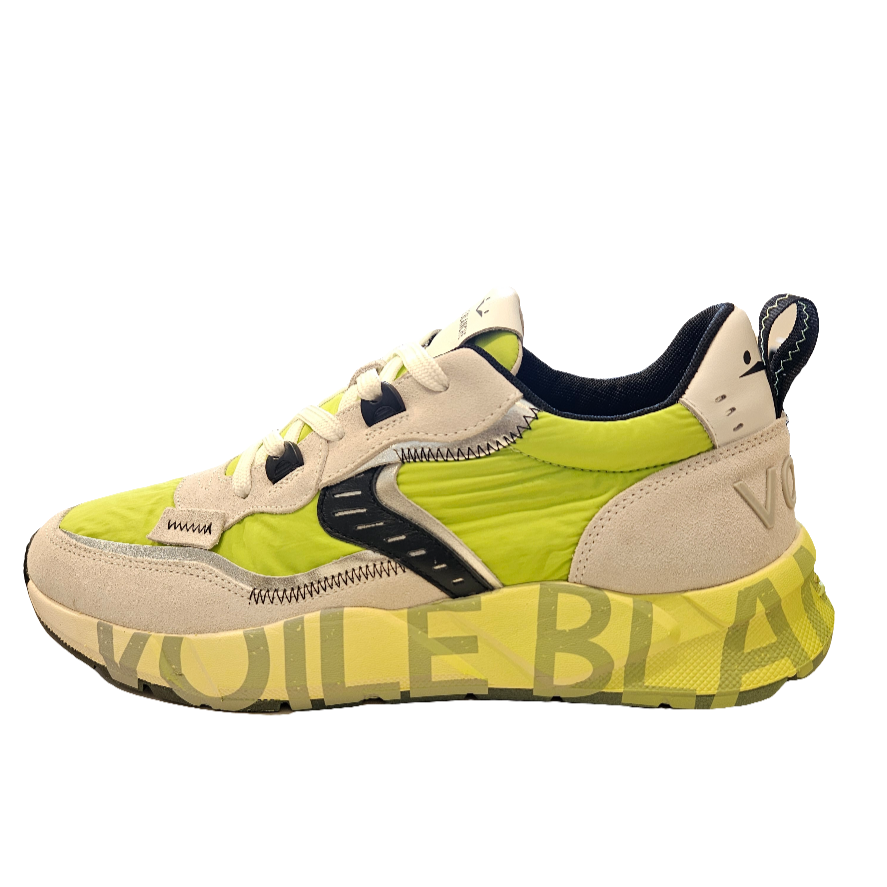 VOILE BLANCHE CLUB01. Suede/net/nylon White-lime: blanc vambes per a home