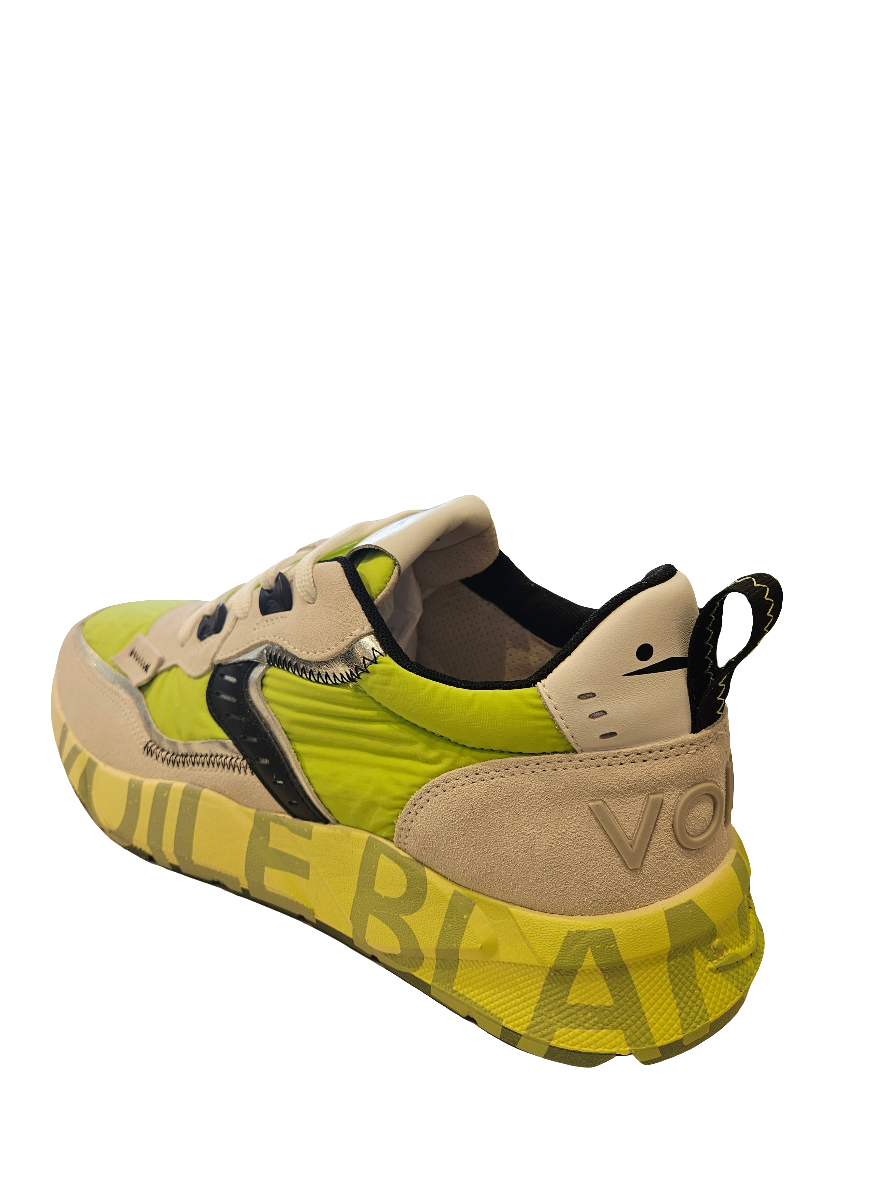 VOILE BLANCHE CLUB01. Suede/net/nylon White-lime: белый кроссовки для мужчин