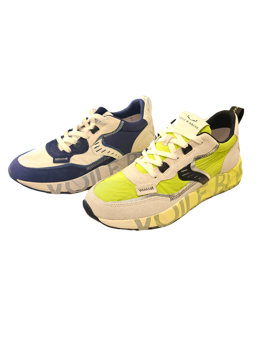VOILE BLANCHE CLUB01. Suede/net/nylon White-lime: белый кроссовки для мужчин