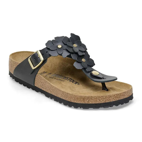 BIRKENSTOCK Gizeh Flowers LE Black: أسود صنادل للنساء