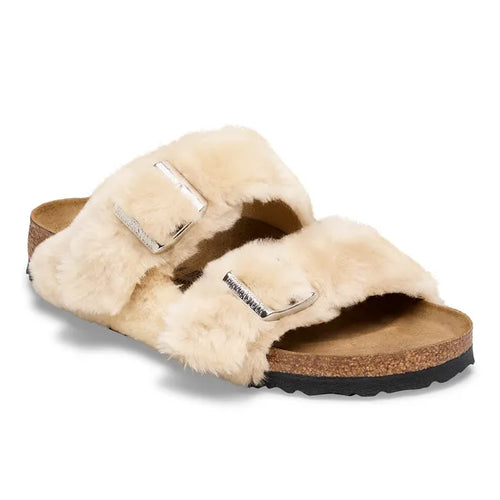 BIRKENSTOCK Arizona Shearling Cover Upper Sandcastle Sandcastle Sandcastle: beige sandals for women
