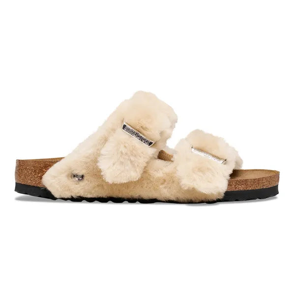 BIRKENSTOCK Arizona Shearling Cover Upper Sandcastle Sandcastle Sandcastle: 米色 凉鞋 女士