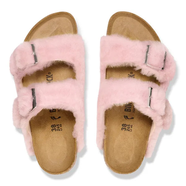 BIRKENSTOCK Arizona Shearling Cover Upper C.rose ROSE: roze sandalen voor dames