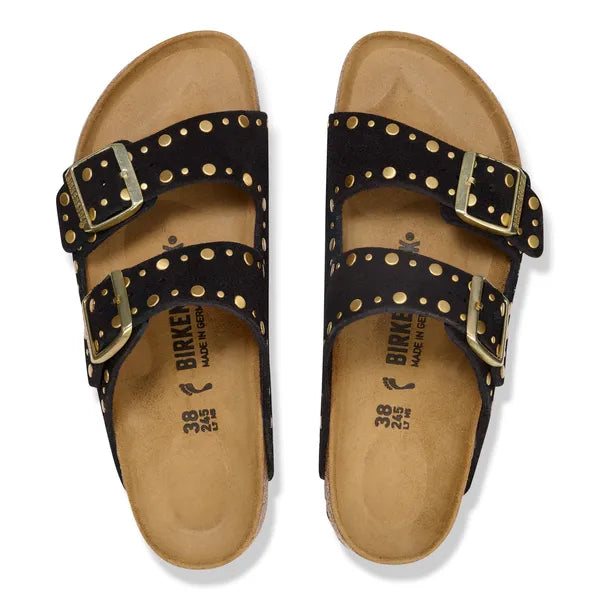 BIRKENSTOCK Arizona Rivet: beige sandals for women