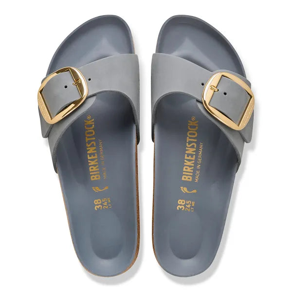 BIRKENSTOCK Madrid BIG Buckle LEOI Basalt GRAY HEX: رمادي صنادل للنساء