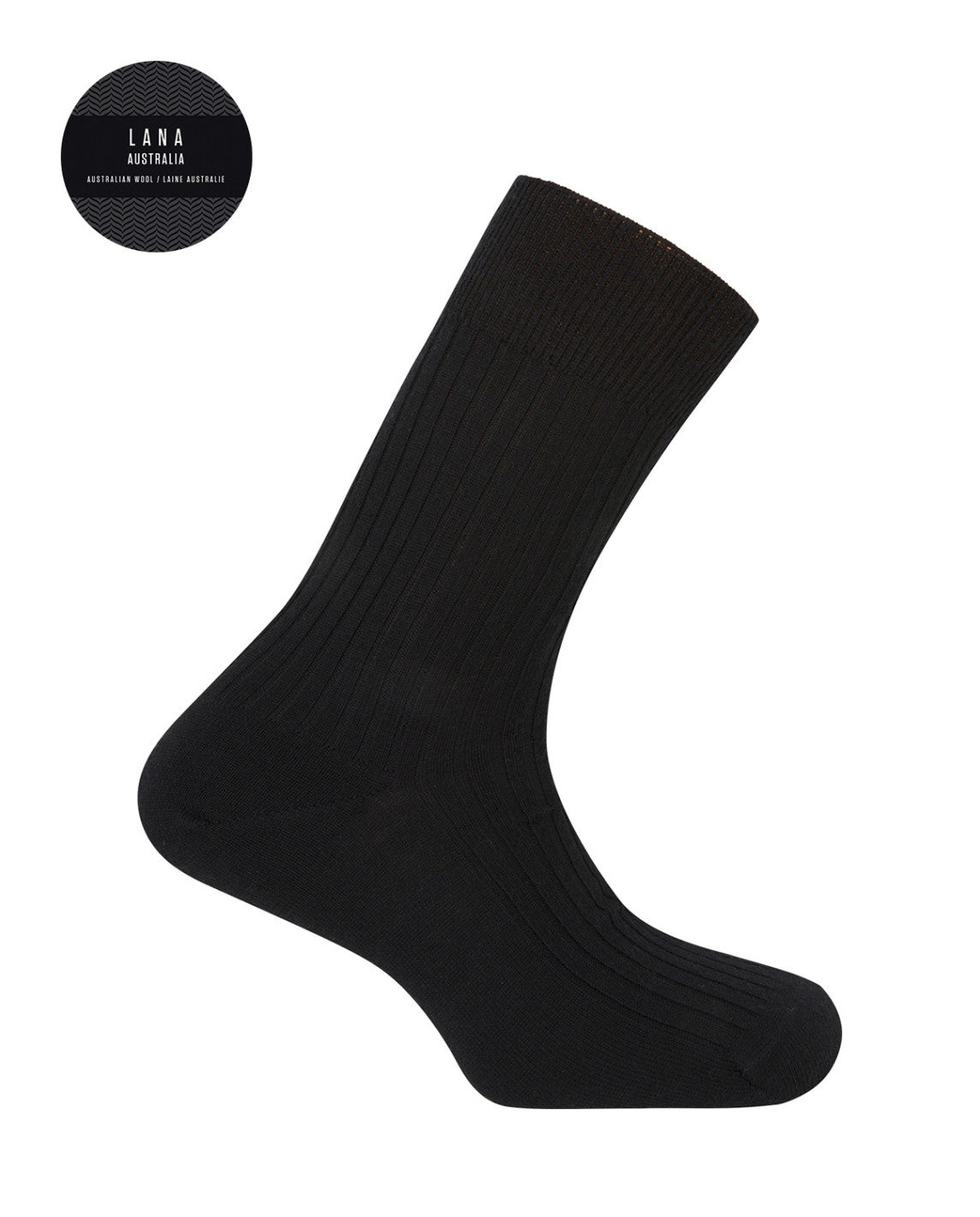 PUNTO BLANCO Clásico LANA Australia: black socks for men