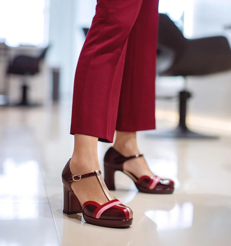 CHIE MIHARA Ditora Grape: red shoes for women
