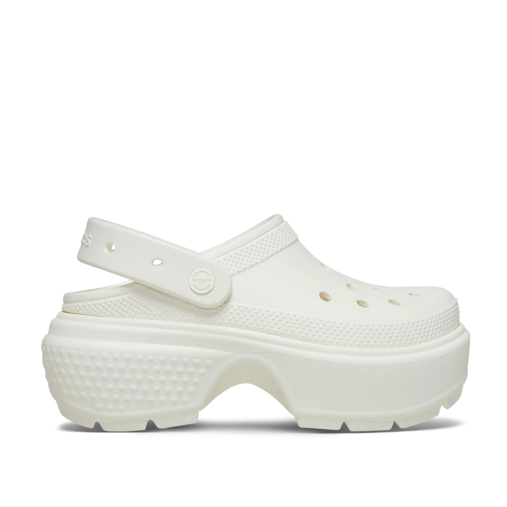 CROCS Stomp CLOG Chalk: blanc esclops per a dona