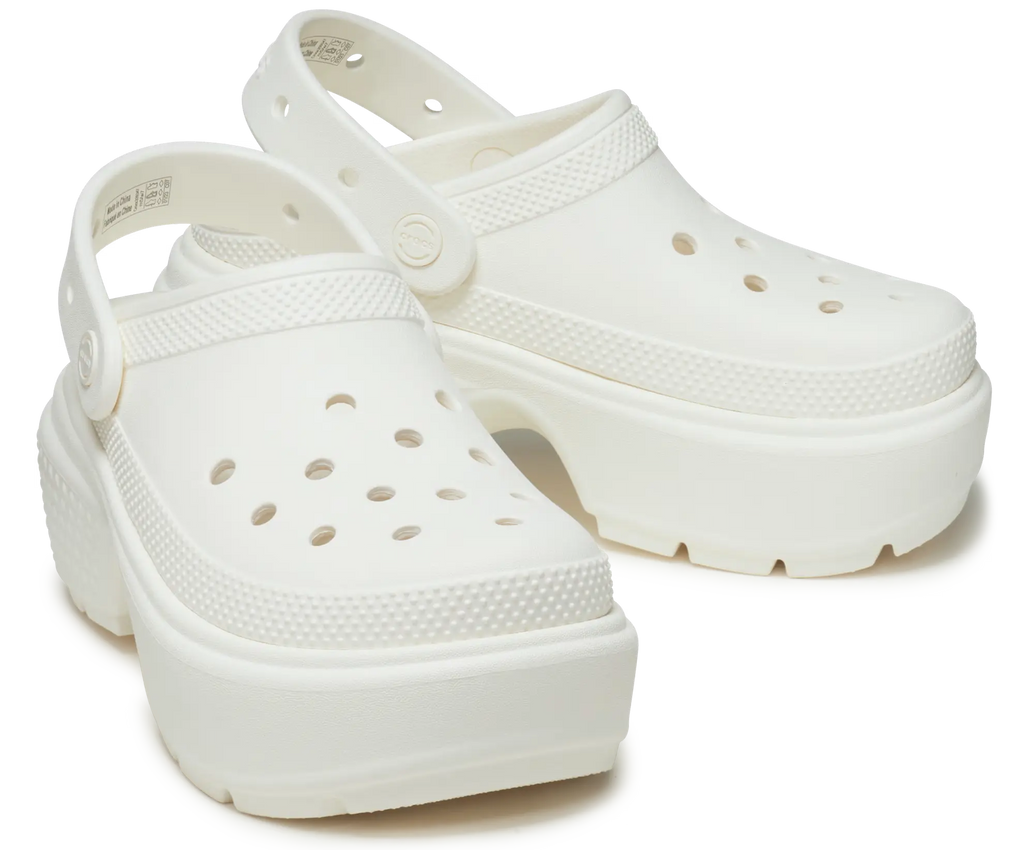 CROCS Stomp CLOG Chalk: blanc esclops per a dona