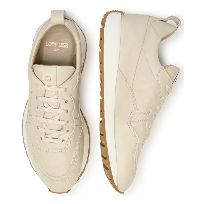 LOTTUSSE Dianne PIEL de Cordero Blanco ROTO: white trainers for women