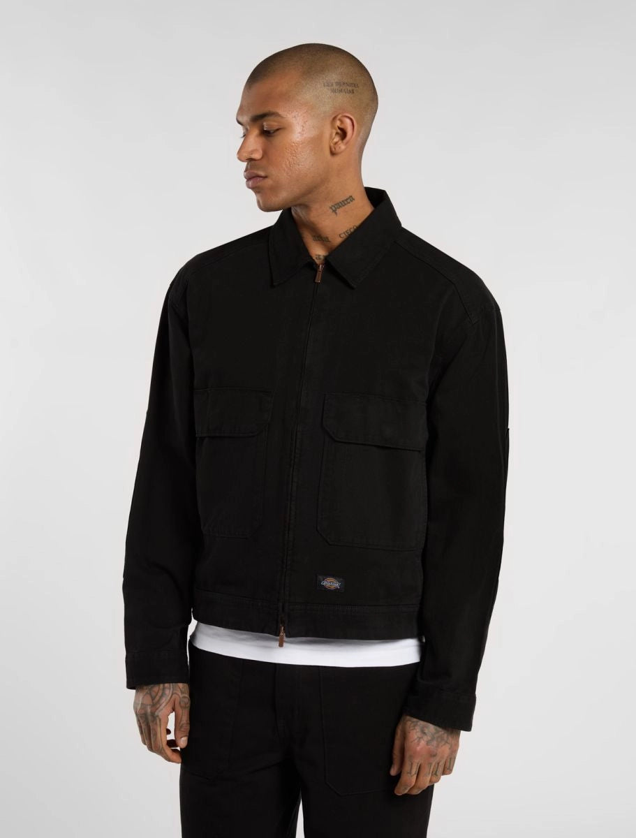 DICKIES FORT Smith Trucker Jacket Black: black jacket for men