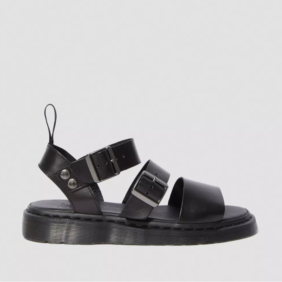 DR. MARTENS Gryphon Strap Sandal SRS Black Brando: negre sandàlies per a dona