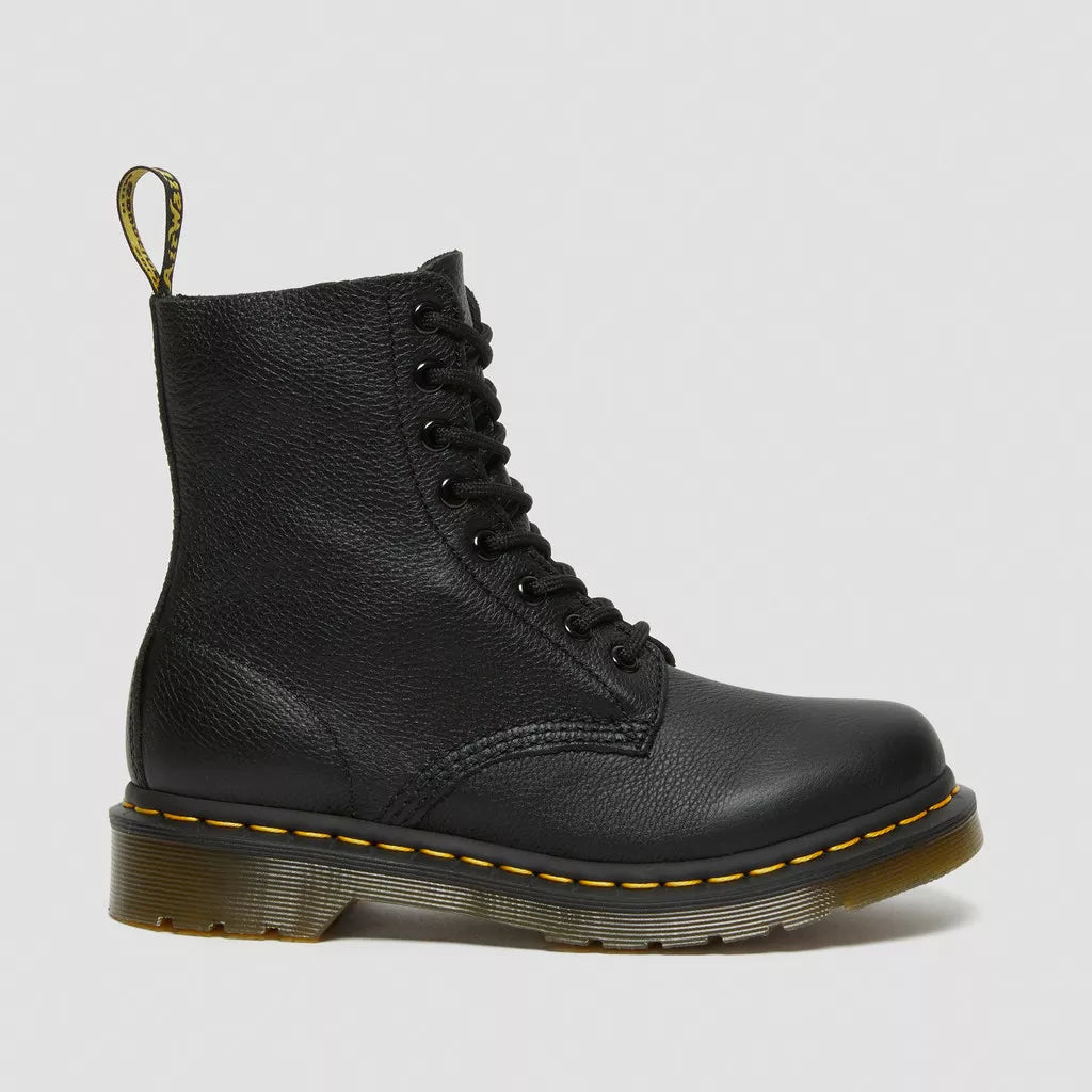 DR. MARTENS 1460 Pascal Black Virginia: ブラック アンクルブーツ レディース