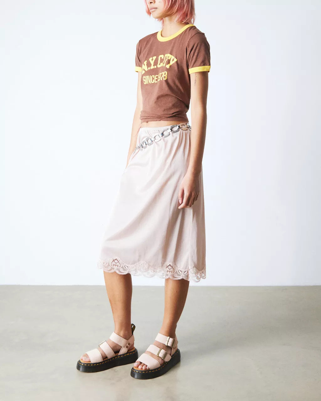 DR. MARTENS Gryphon QUAD Sandal Powder PINK: pink sandals for women