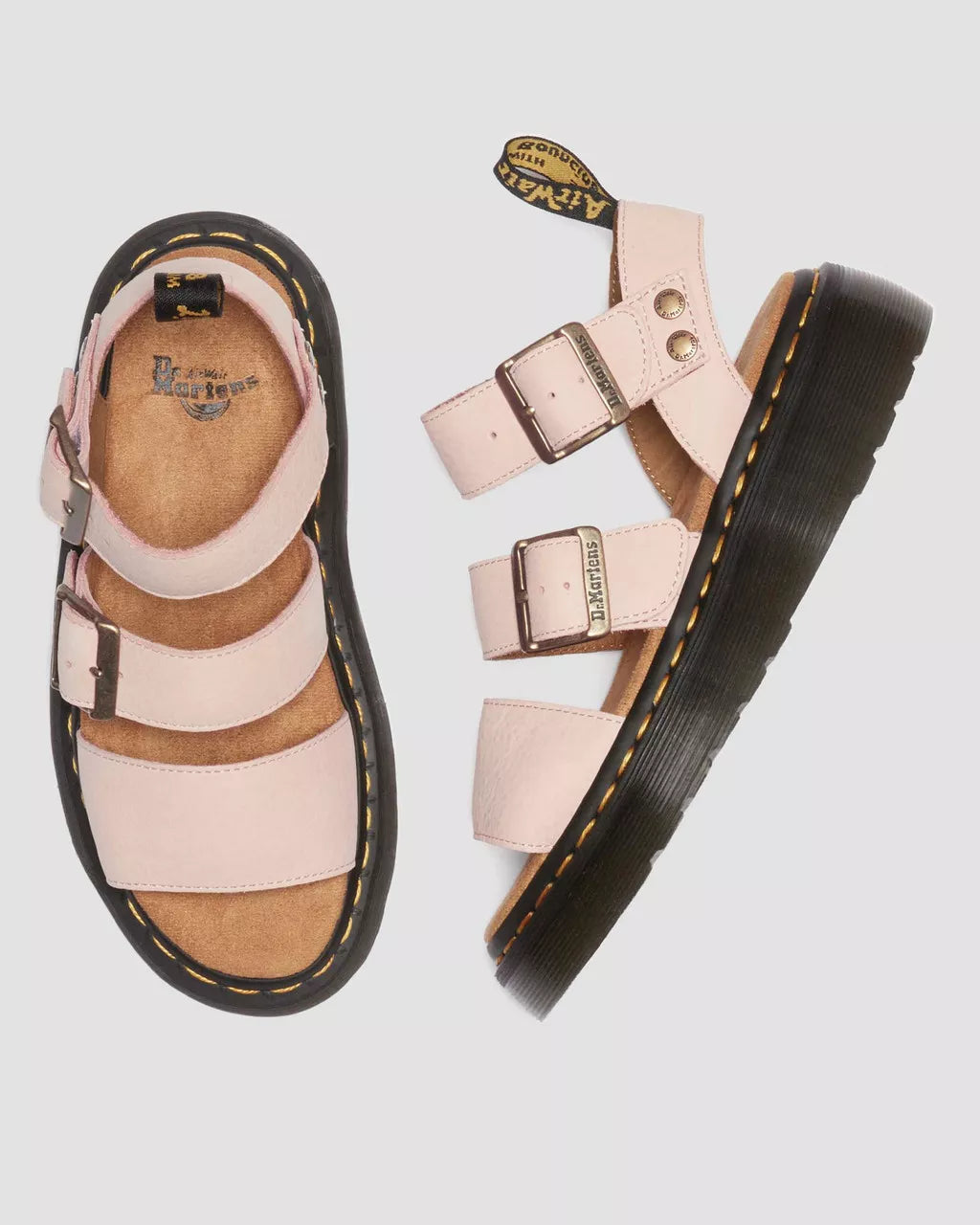 DR. MARTENS Gryphon QUAD Sandal Powder PINK: pink sandals for women