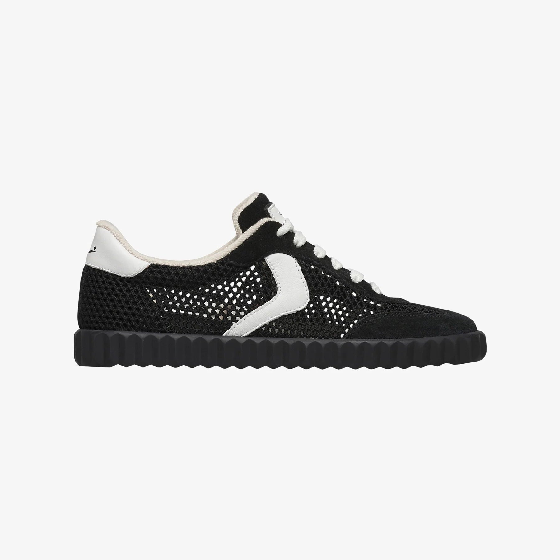 VOILE BLANCHE INES MESH: black trainers for women