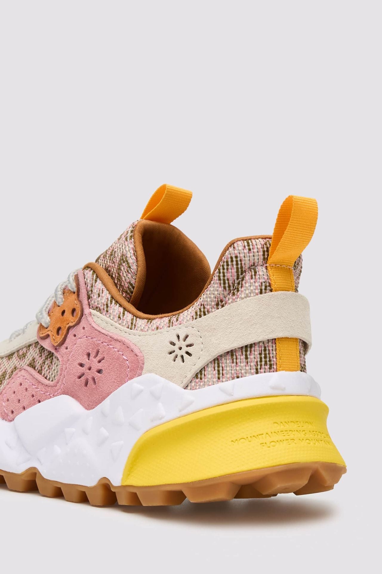 FLOWER MOUNTAIN Kotetsu Woman Suede/nylon LEO Print Green-beige-cipria: brown trainers for women