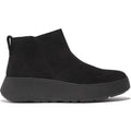 FITFLOP W F MODE Suede Flatform ZIP Ankle Boots ALL Black: чорний чоботи для жінок