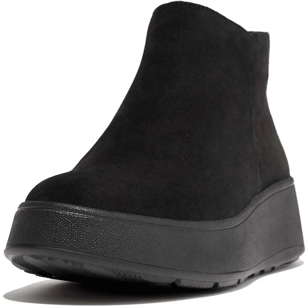 FITFLOP W F MODE Suede Flatform ZIP Ankle Boots ALL Black: ブラック ブーツ レディース