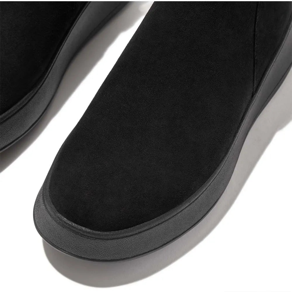 FITFLOP W F MODE Suede Flatform ZIP Ankle Boots ALL Black: ブラック ブーツ レディース