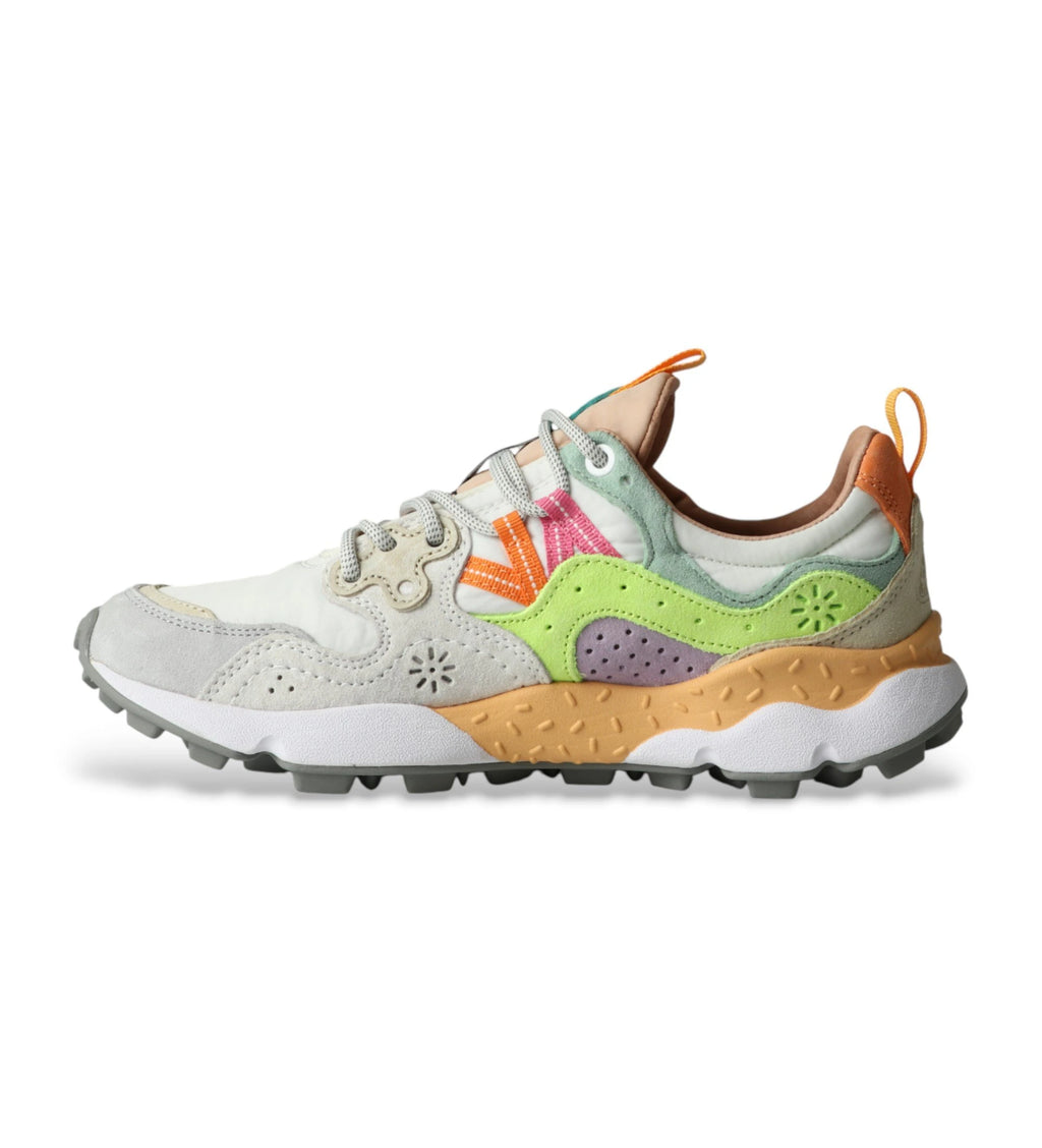 FLOWER MOUNTAIN Yamano 3 Woman Suede/nylon White: white trainers for women