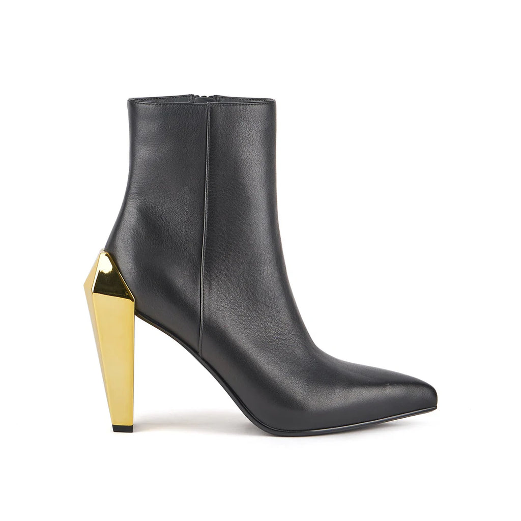UNITED NUDE GEM Bootie HIGH Black + GOLD: black ankle boots for women