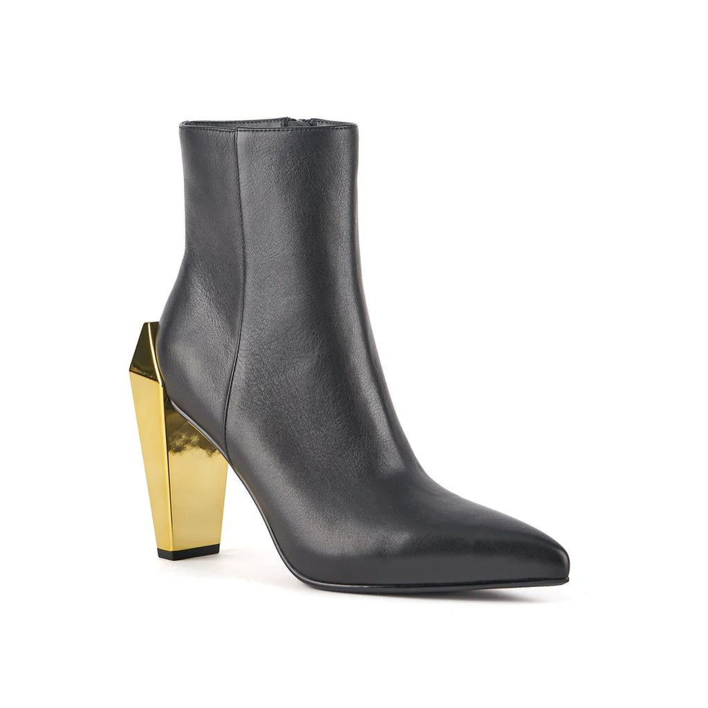 UNITED NUDE GEM Bootie HIGH Black + GOLD: black ankle boots for women