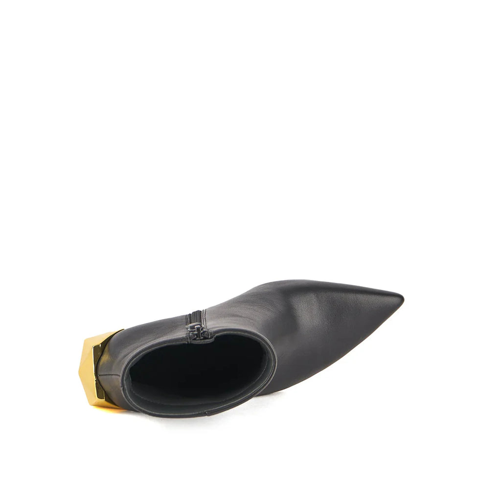 UNITED NUDE GEM Bootie HIGH Black + GOLD: black ankle boots for women