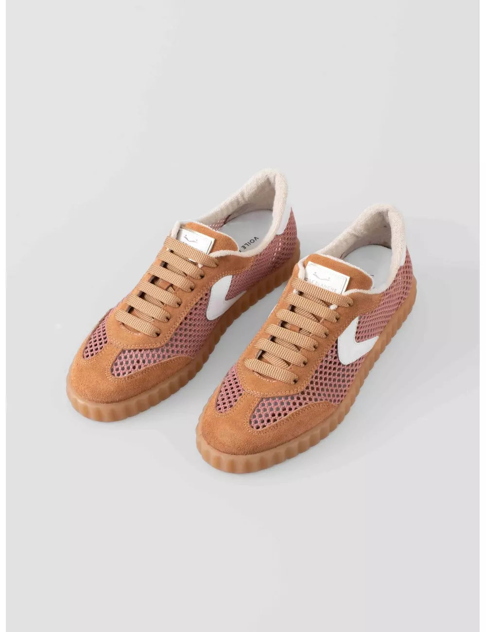 VOILE BLANCHE INES MESH: brown trainers for women