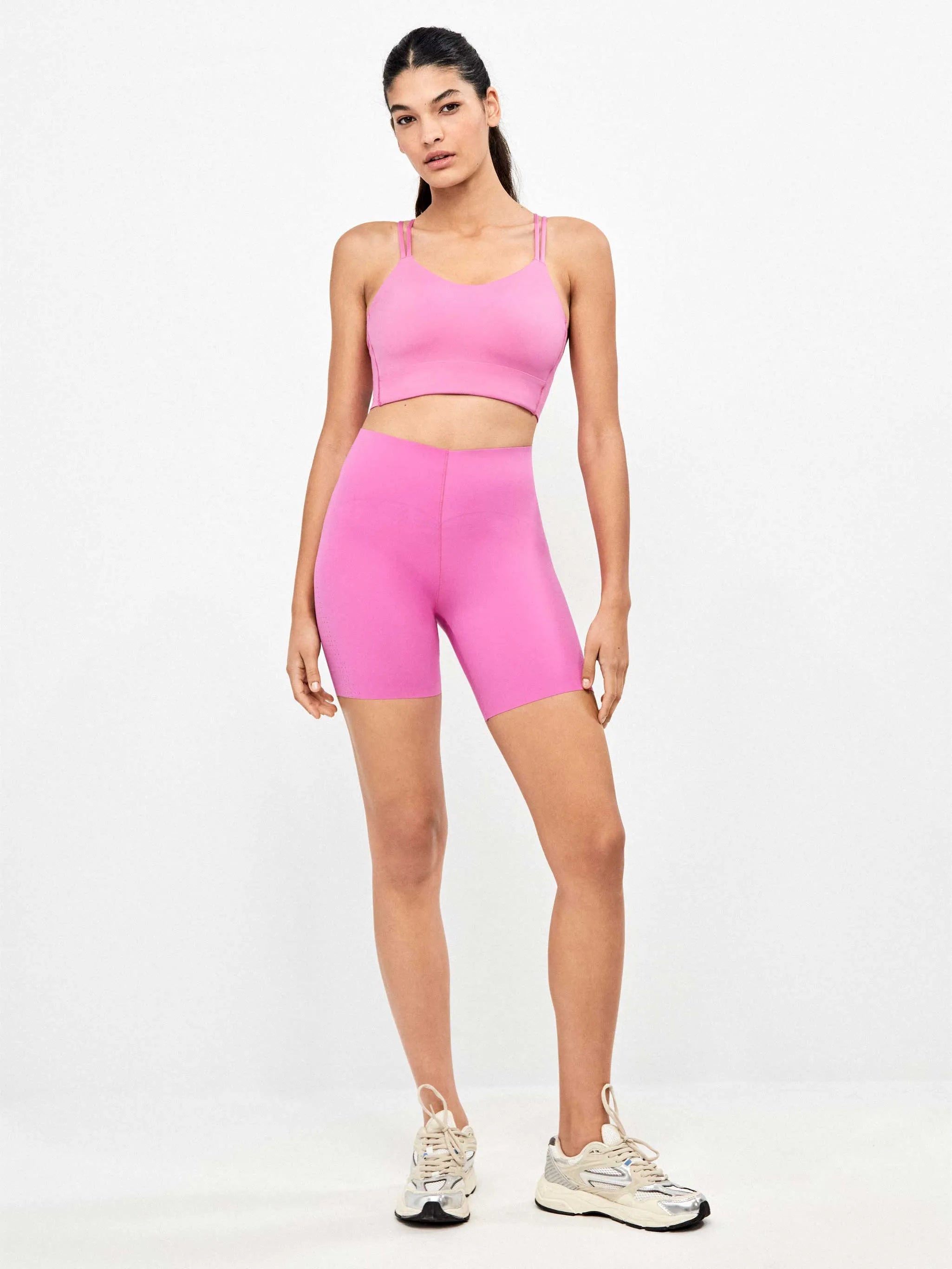 GISELA Leggin Biker ROSA: pink trousers for women