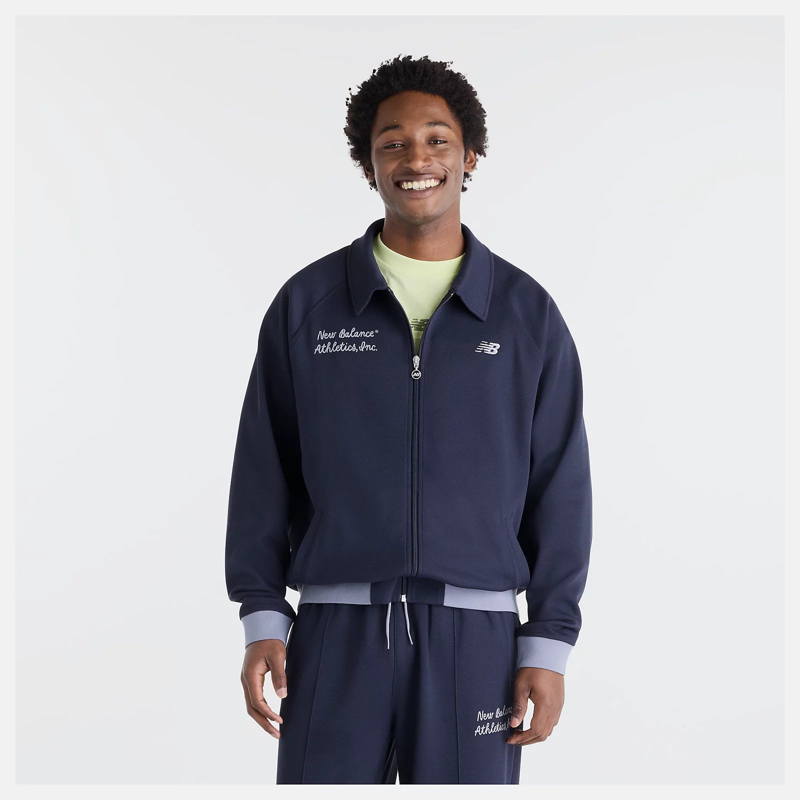 NEW BALANCE Sport Legacy Pique Jacket DARK Night: أزرق جاكيت للرجال