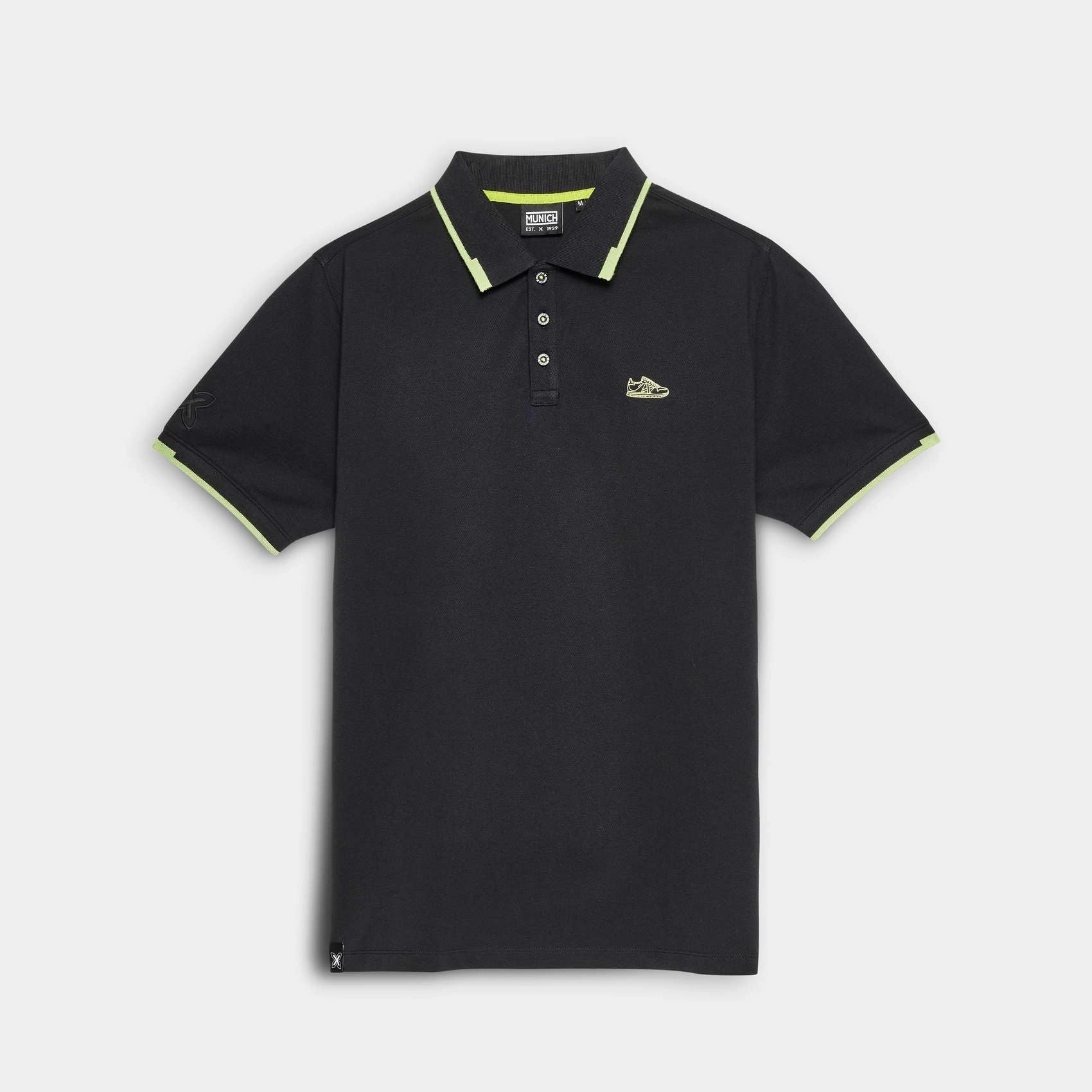 MUNICH POLO SLAM Lifestyle Black: zwart polo unisex