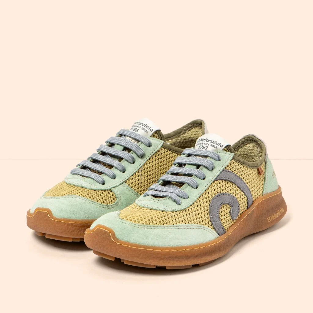 EL NATURALISTA N5435C Multi Material Olive/oroel: зелений кросівки унісекс