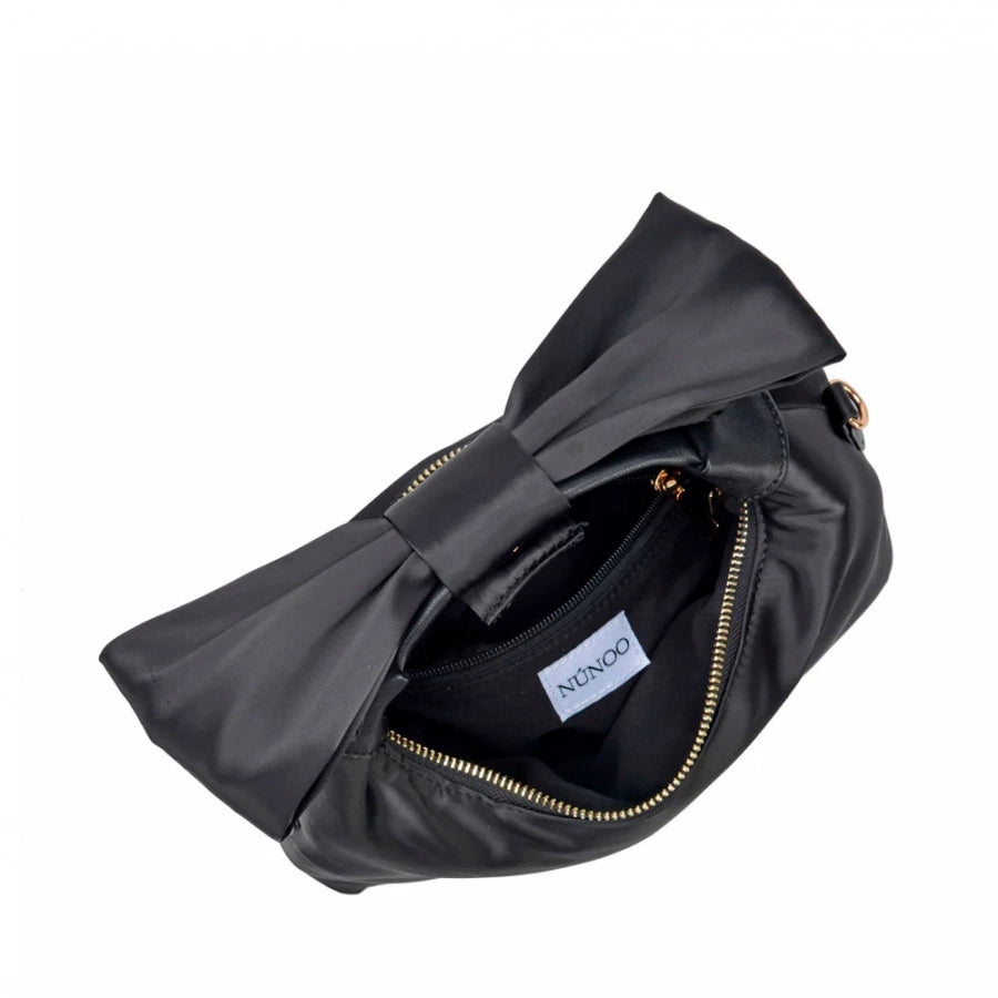NUNOO Dandy BOW Recycled Satin Black W. GOLD: золотистый сумка для женщин